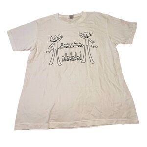 Music JIROKICHI White Kitty Shirt Cats Social Distance Women Medium Japan Kawaii
